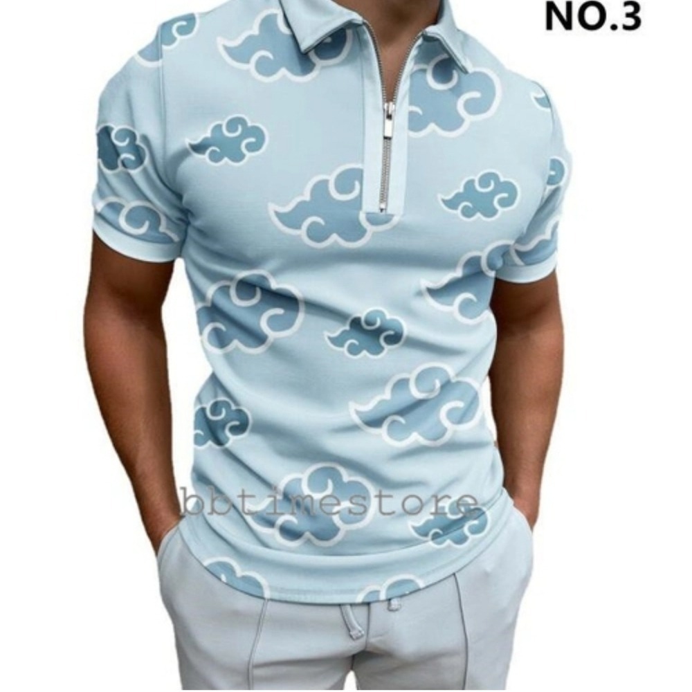 NWOT printed textured short sleeve poloโ Size Large